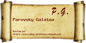 Parovsky Galatea névjegykártya